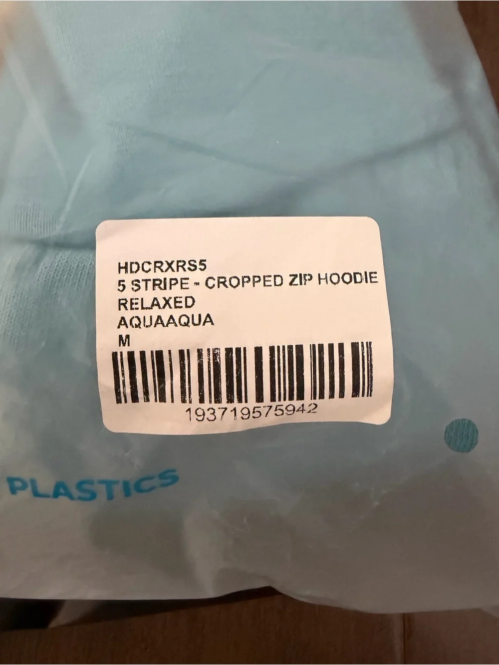 Aviator Nation 5 Stripe Cropped Full-zip Hoodie in Aqua - NWT - Picture 5 of 5